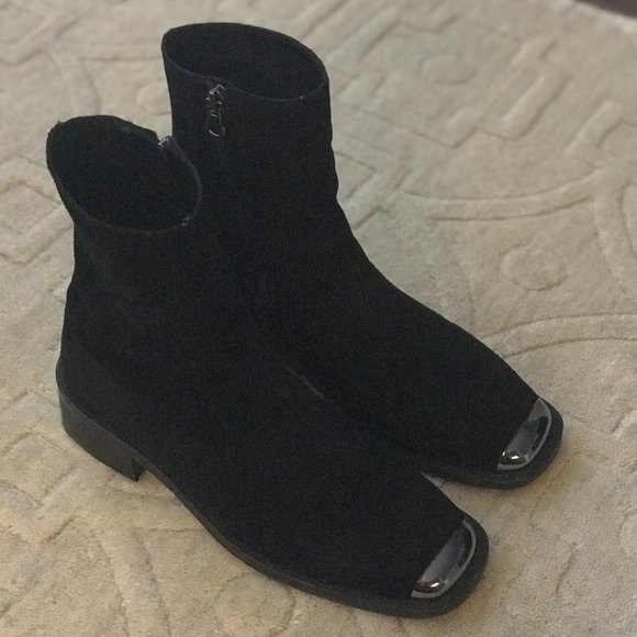 High Ankle Suede Boots with Chanel Metal Toe - Picture 2 of 12